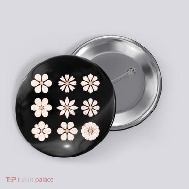 Vintage Hippie Flower Pattern Button