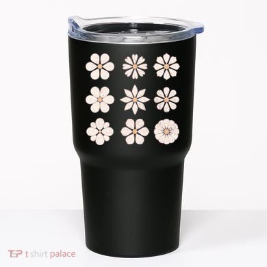 Vintage Hippie Flower Pattern Tumbler
