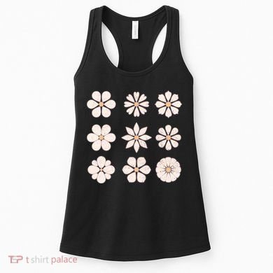 Vintage Hippie Flower Pattern Women's Tank Top