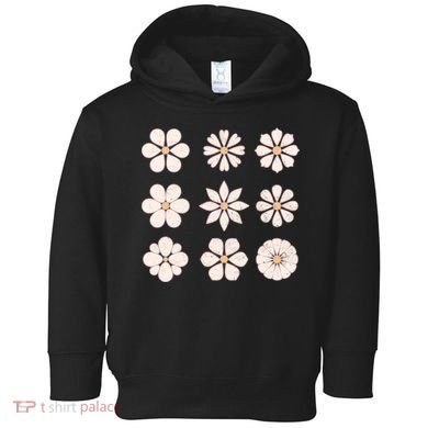 Vintage Hippie Flower Pattern Toddler Hoodie