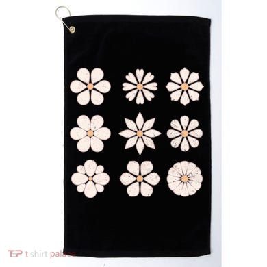 Vintage Hippie Flower Pattern Golf Towel