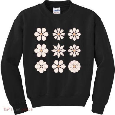Vintage Hippie Flower Pattern Kids Sweatshirt