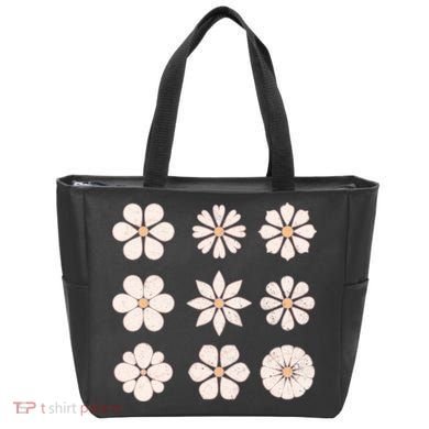 Vintage Hippie Flower Pattern Tote Bag