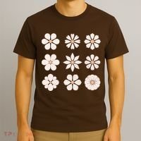 Vintage Hippie Flower Pattern T-Shirt thumb 3