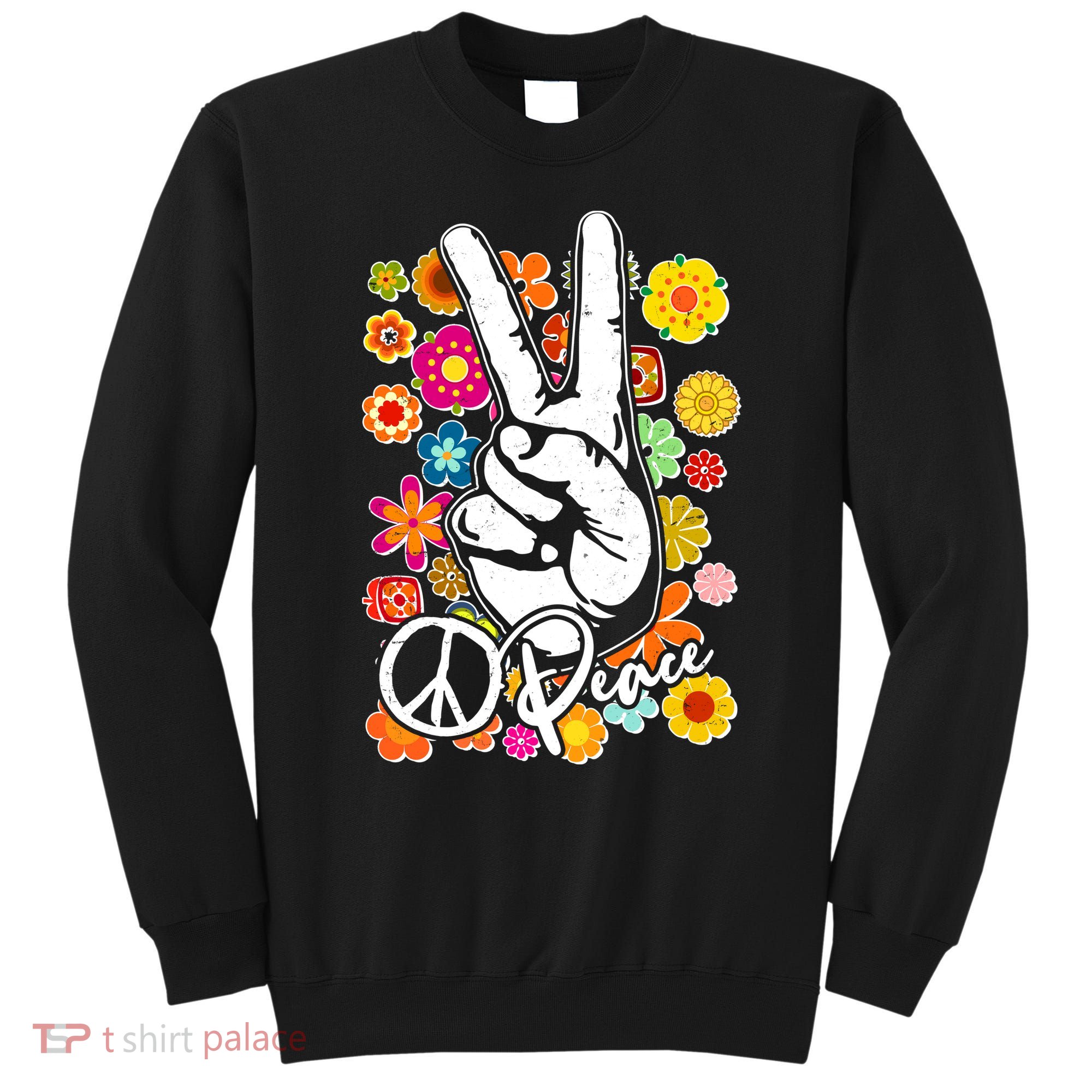 Vintage Hippie Peace Symbols Sweatshirt