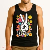 Vintage Hippie Peace Symbols Tank Top thumb 3