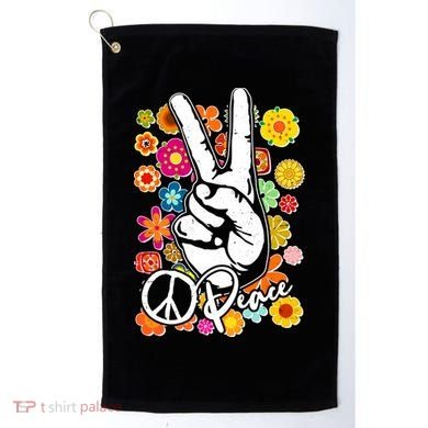 Vintage Hippie Peace Symbols Golf Towel