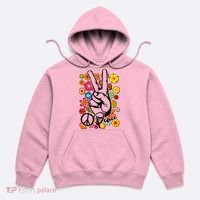 Vintage Hippie Peace Symbols Hoodie thumb 0
