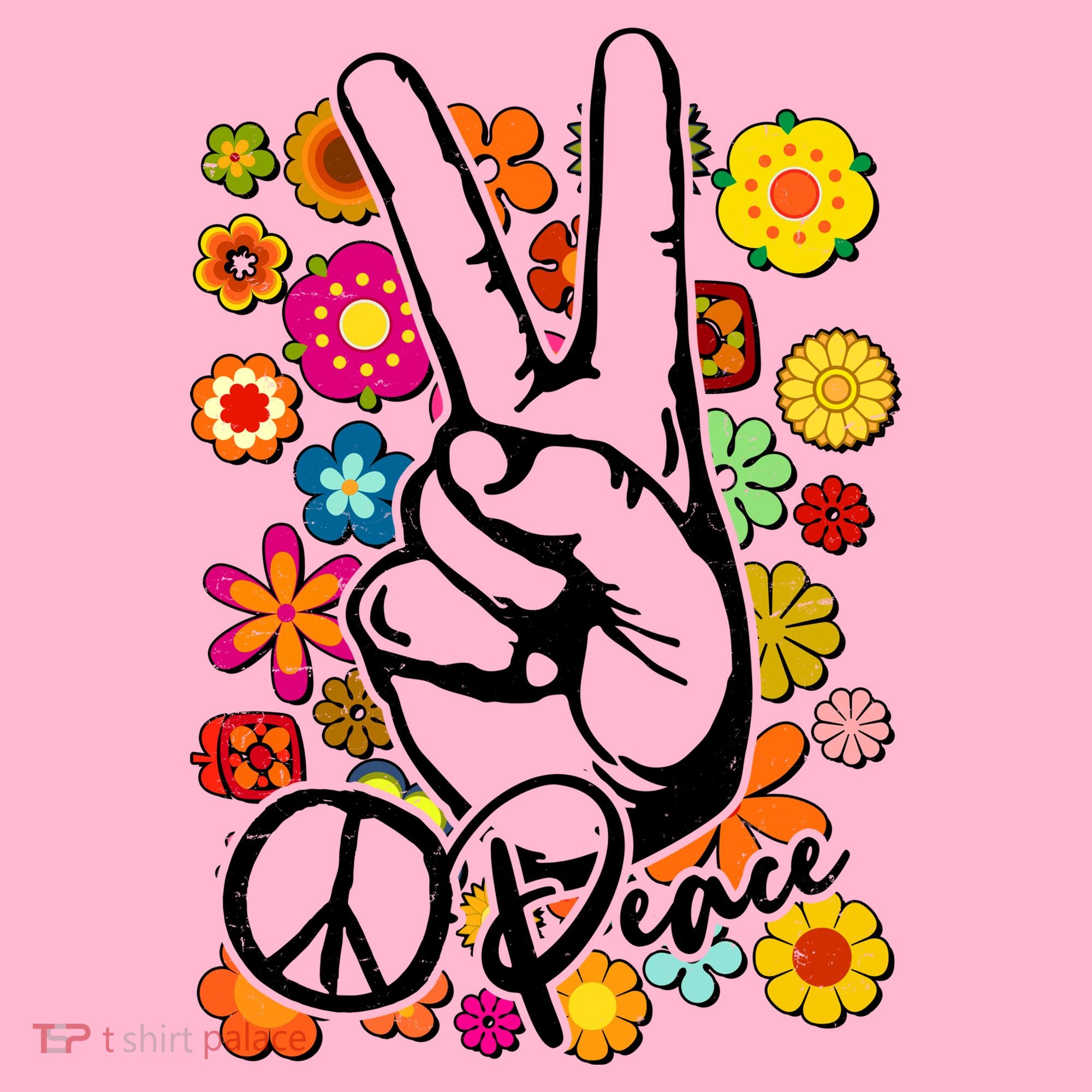 Vintage Hippie Peace Symbols Hoodie