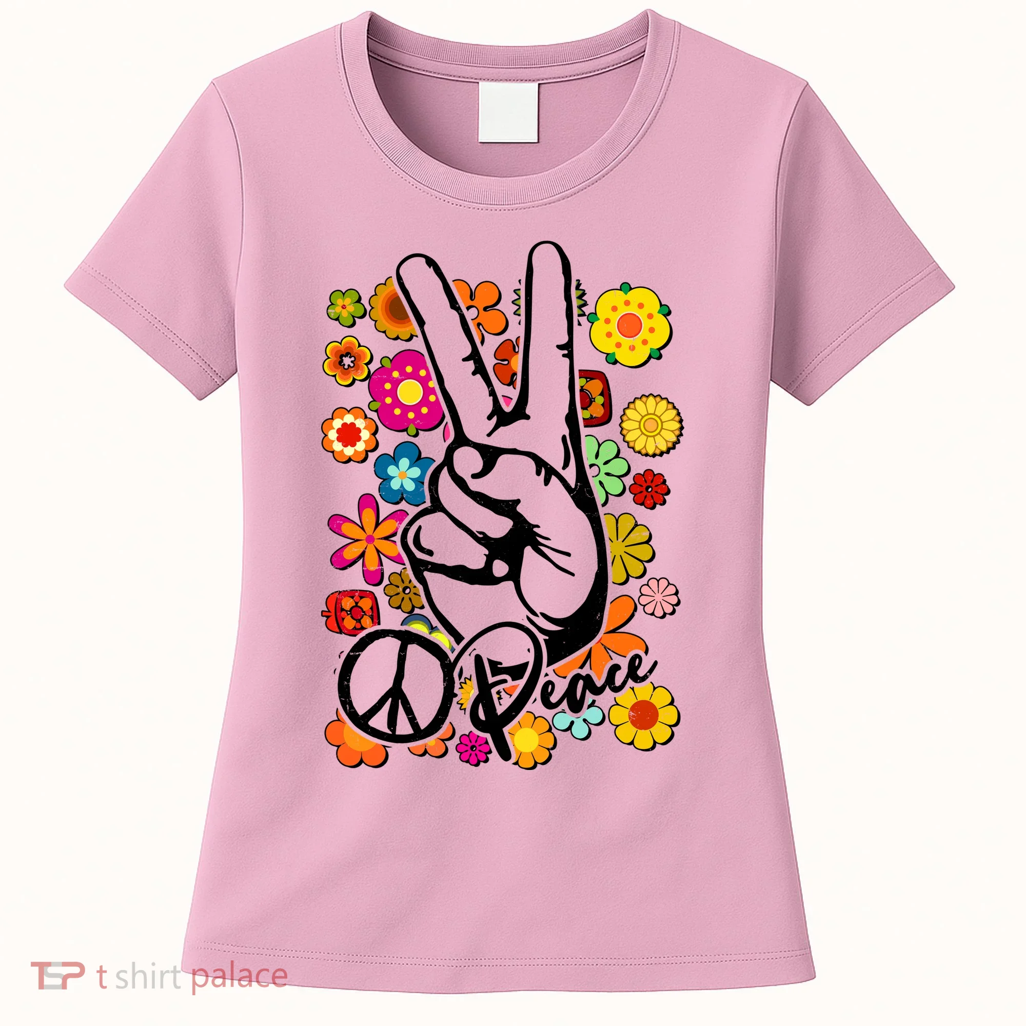 Vintage Hippie Peace Symbols Women's T-Shirt