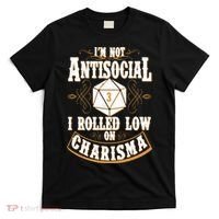 Vintage I'm Not Antisocial I Rolled Low On Charisma T-Shirt thumb 0