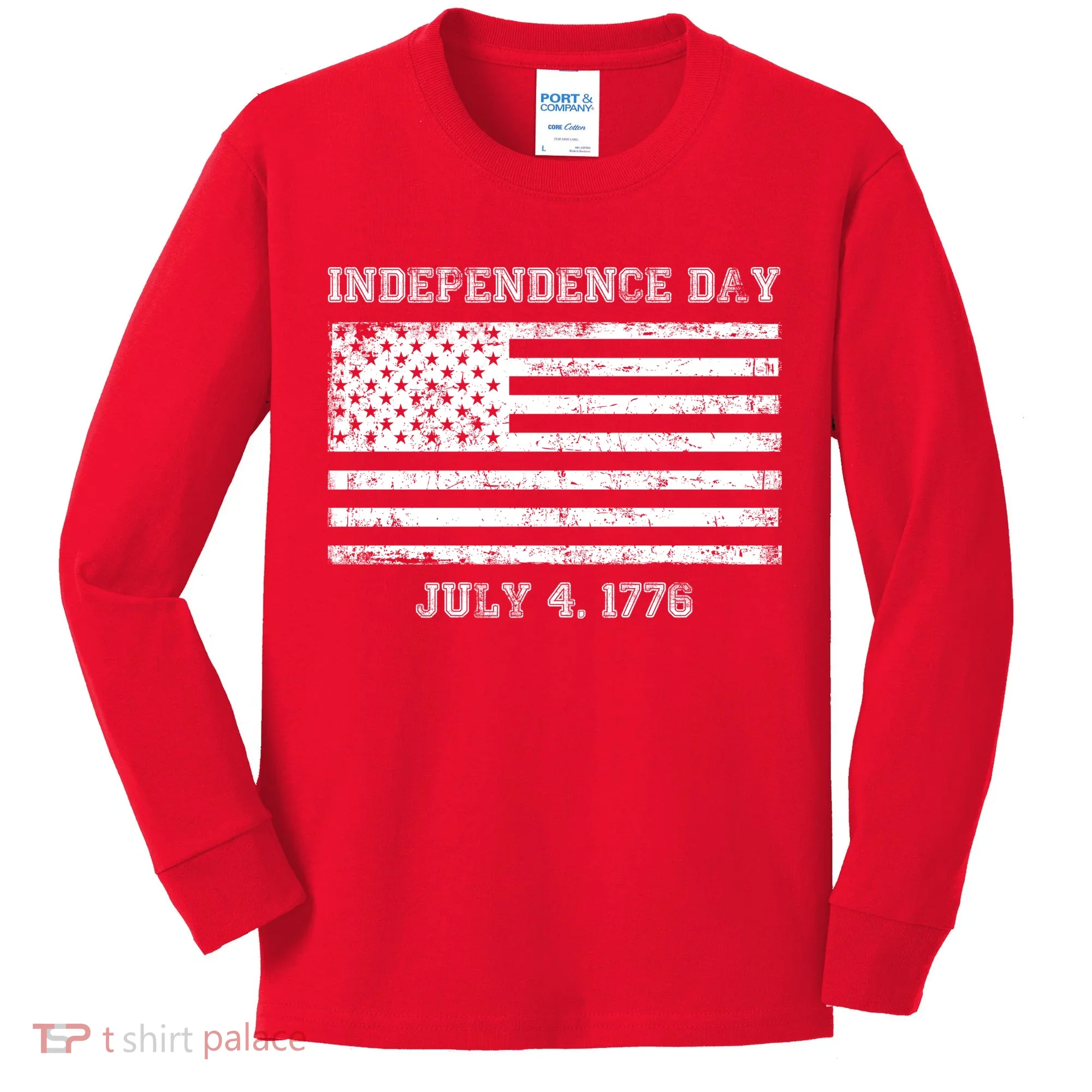 Vintage Independence Day 1776 Kids Long Sleeve Shirt