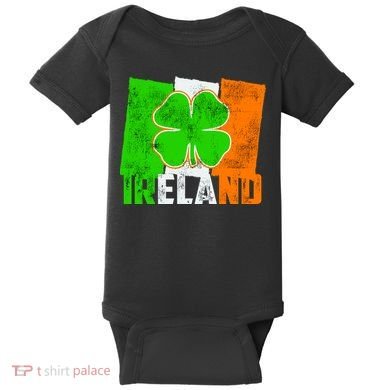 Vintage Ireland Irish Flag St. Patrick's Day Baby Bodysuit