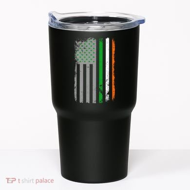 Vintage Irish American Flag Tumbler