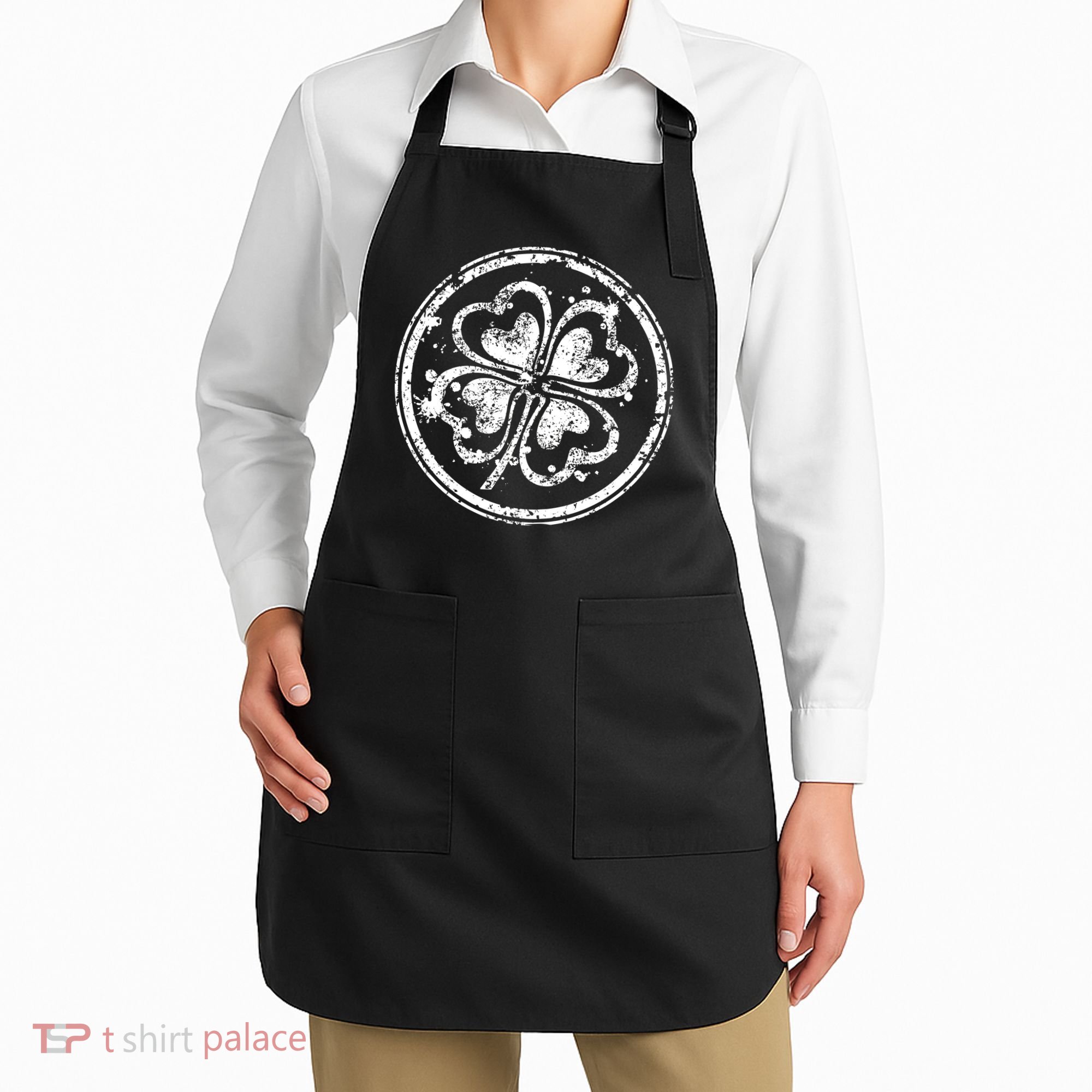 Vintage Irish Clover Cloverleaf Apron
