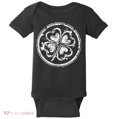 Vintage Irish Clover Cloverleaf Baby Bodysuit