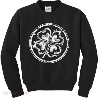 Vintage Irish Clover Cloverleaf Kids Sweatshirt