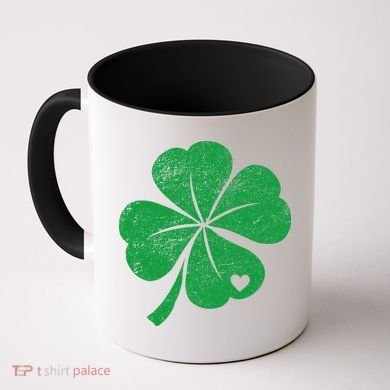 Vintage Irish Clover Heart Coffee Mug