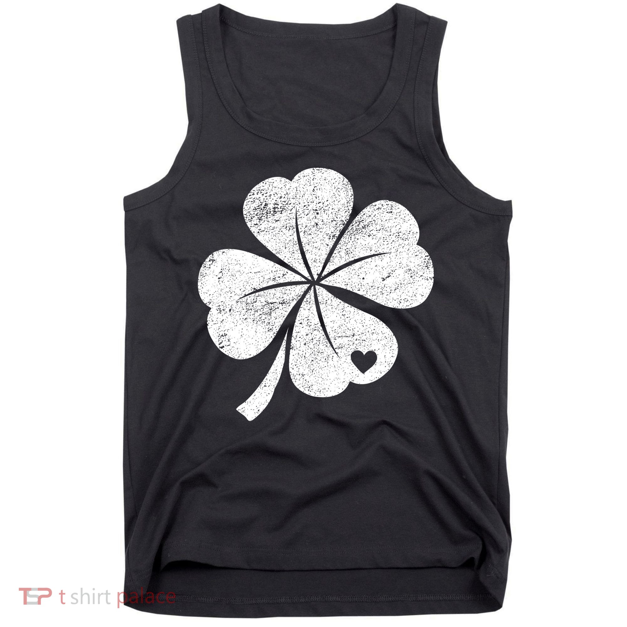 Vintage Irish Clover Heart Tank Top