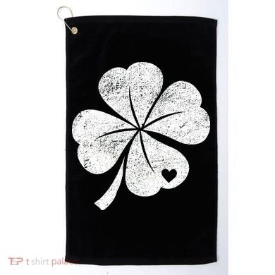 Vintage Irish Clover Heart Golf Towel