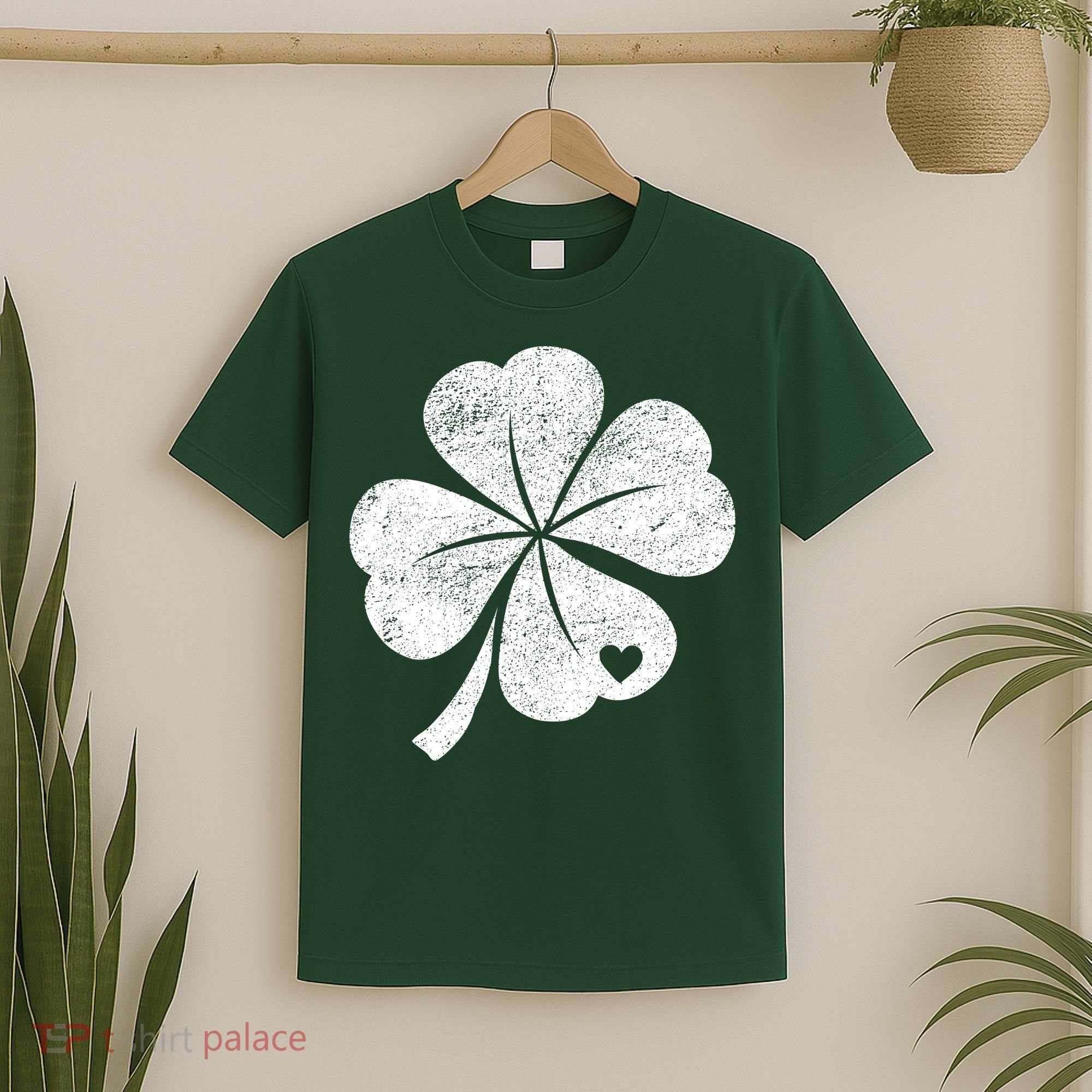 Vintage Irish Clover Heart T-Shirt