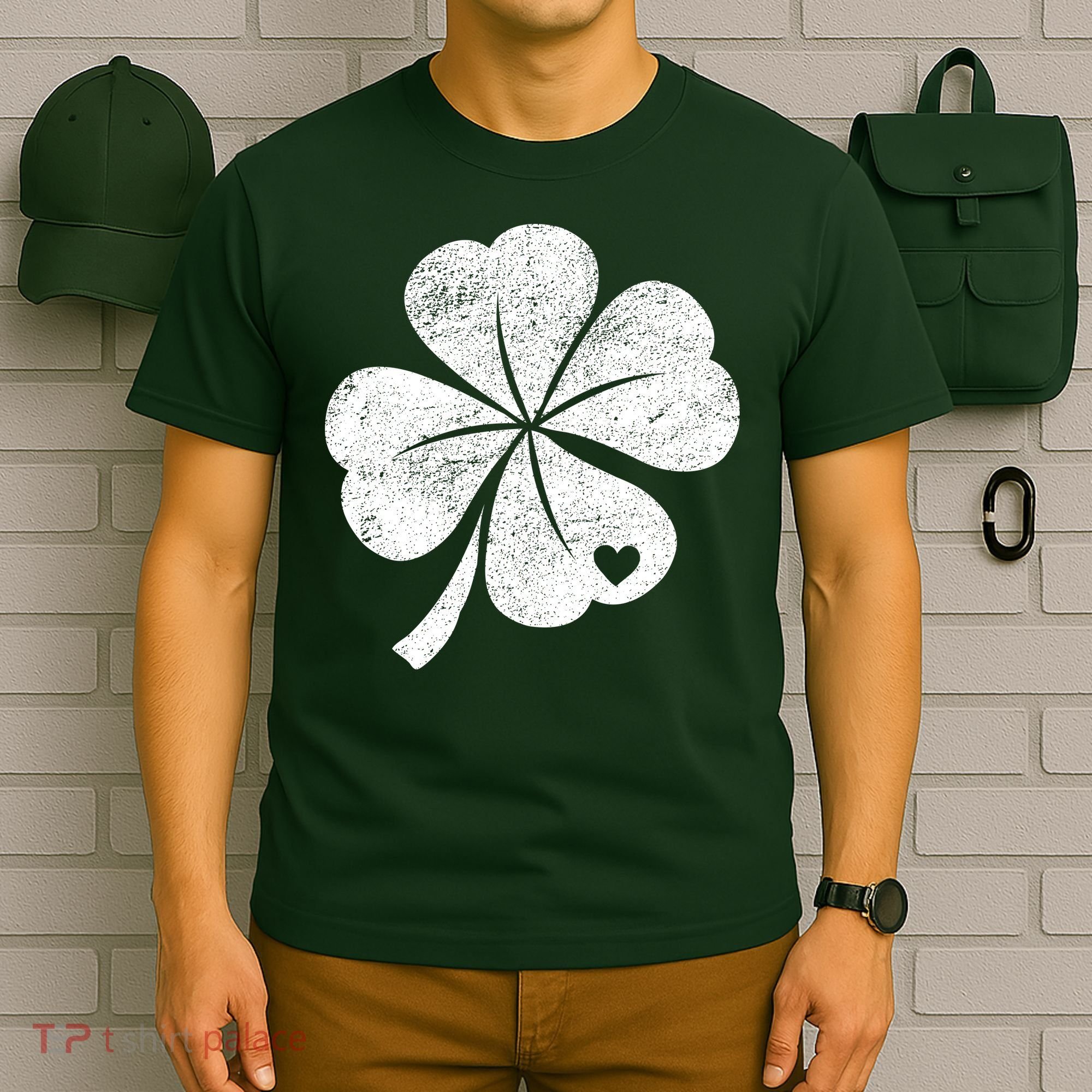 Vintage Irish Clover Heart T-Shirt