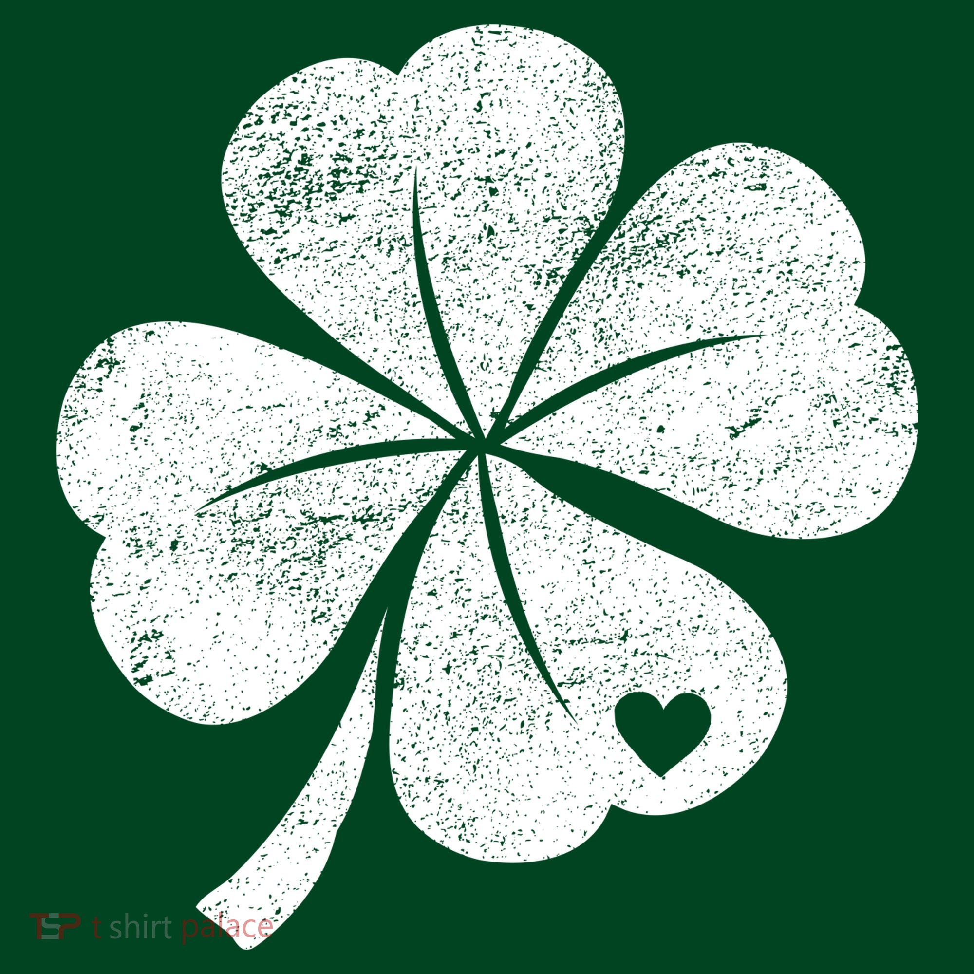 Vintage Irish Clover Heart Button