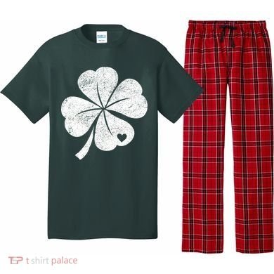 Vintage Irish Clover Heart Pajama Set