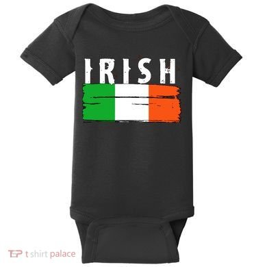 Vintage Irish Ireland Flag Baby Bodysuit