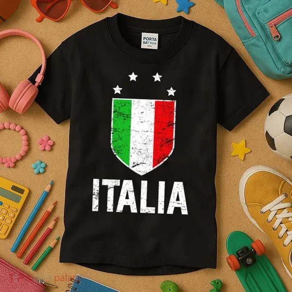Vintage Italia Shield Crest Kids T-Shirt