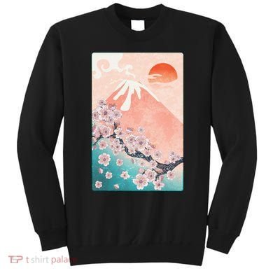 Vintage Japanese Cherry Blossoms with Mount Fuji Sweatshirt