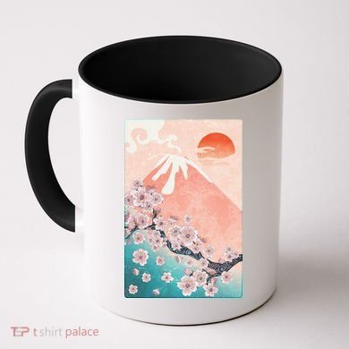 Vintage Japanese Cherry Blossoms with Mount Fuji Coffee Mug