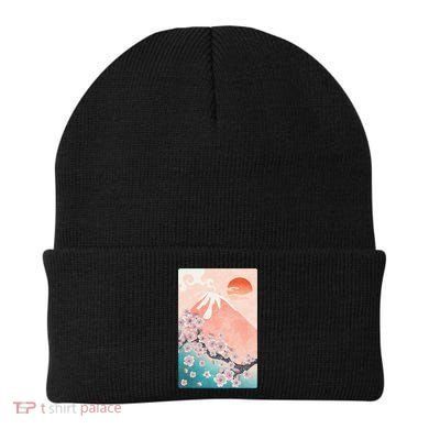 Vintage Japanese Cherry Blossoms with Mount Fuji Beanie