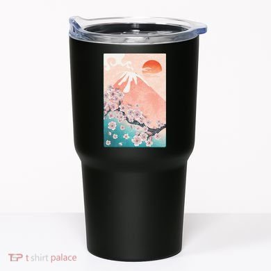 Vintage Japanese Cherry Blossoms with Mount Fuji Tumbler