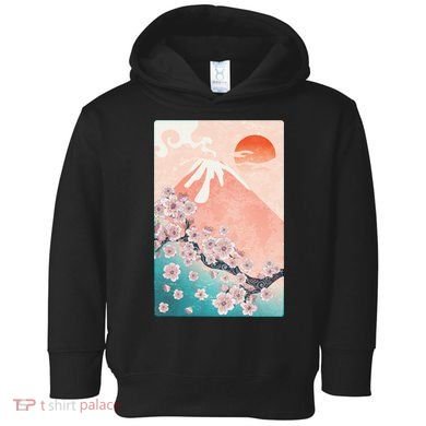 Vintage Japanese Cherry Blossoms with Mount Fuji Toddler Hoodie