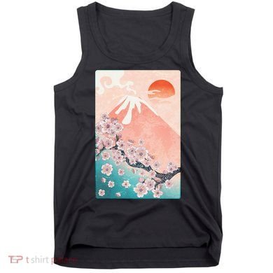 Vintage Japanese Cherry Blossoms with Mount Fuji Tank Top