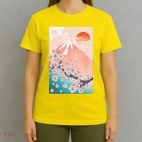 Vintage Japanese Cherry Blossoms with Mount Fuji T-Shirt thumb 4