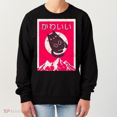 Vintage Japanese Kawaii Cute Cat Women's Sweatshirt