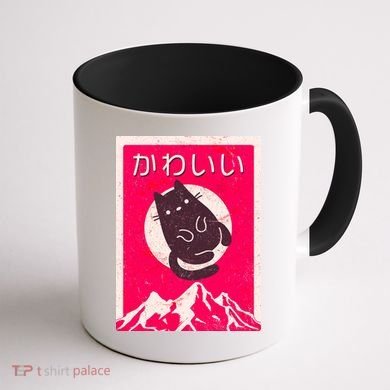 Vintage Japanese Kawaii Cute Cat Coffee Mug back