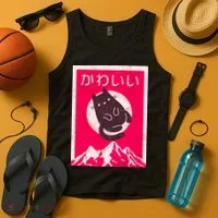 Vintage Japanese Kawaii Cute Cat Tank Top thumb 4