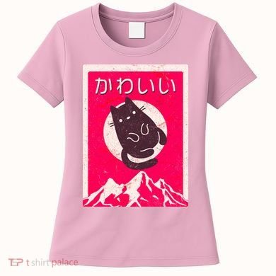 Vintage Japanese Kawaii Cute Cat Women's T-Shirt