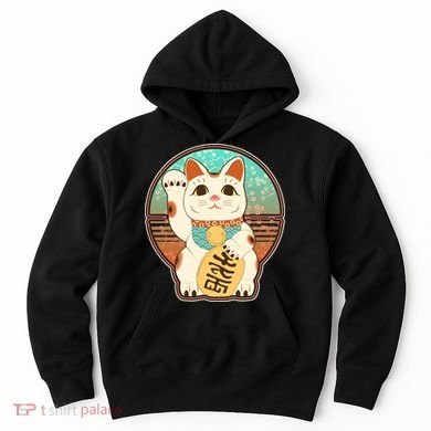 Vintage Japanese Maneki Neko Lucky Cat Hoodie