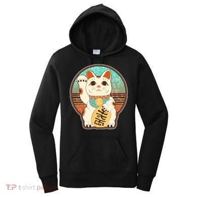 Vintage Japanese Maneki Neko Lucky Cat Women's Hoodie