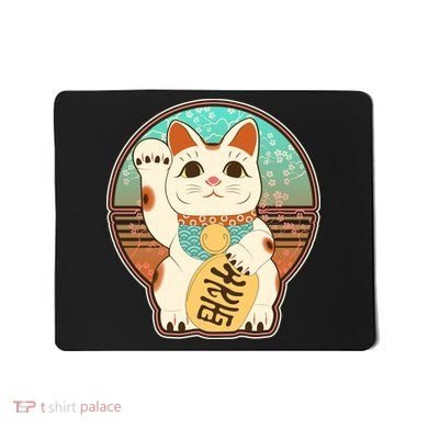 Vintage Japanese Maneki Neko Lucky Cat Mousepad