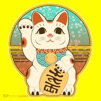 Vintage Japanese Maneki Neko Lucky Cat T-Shirt thumb 7