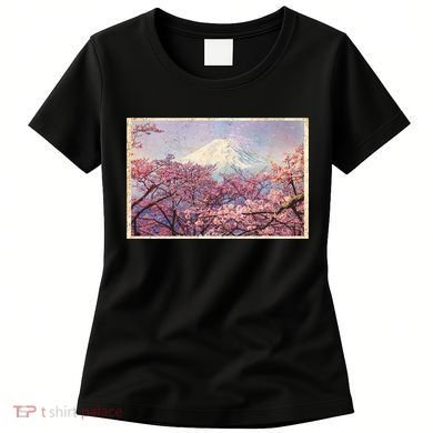 Vintage Japanese Mt. Fuji & Cherry Blossoms Women's T-Shirt