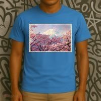 Vintage Japanese Mt. Fuji & Cherry Blossoms T-Shirt thumb 3