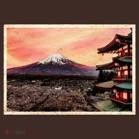 Vintage Japanese Mt. Fuji Pagoda and Cherry Blossoms T-Shirt thumb 7