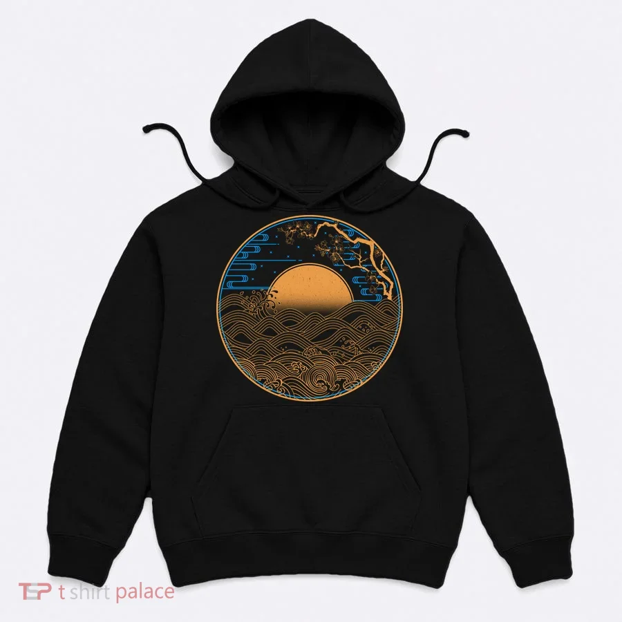 Vintage Japanese Sun Waves Emblem Hoodie