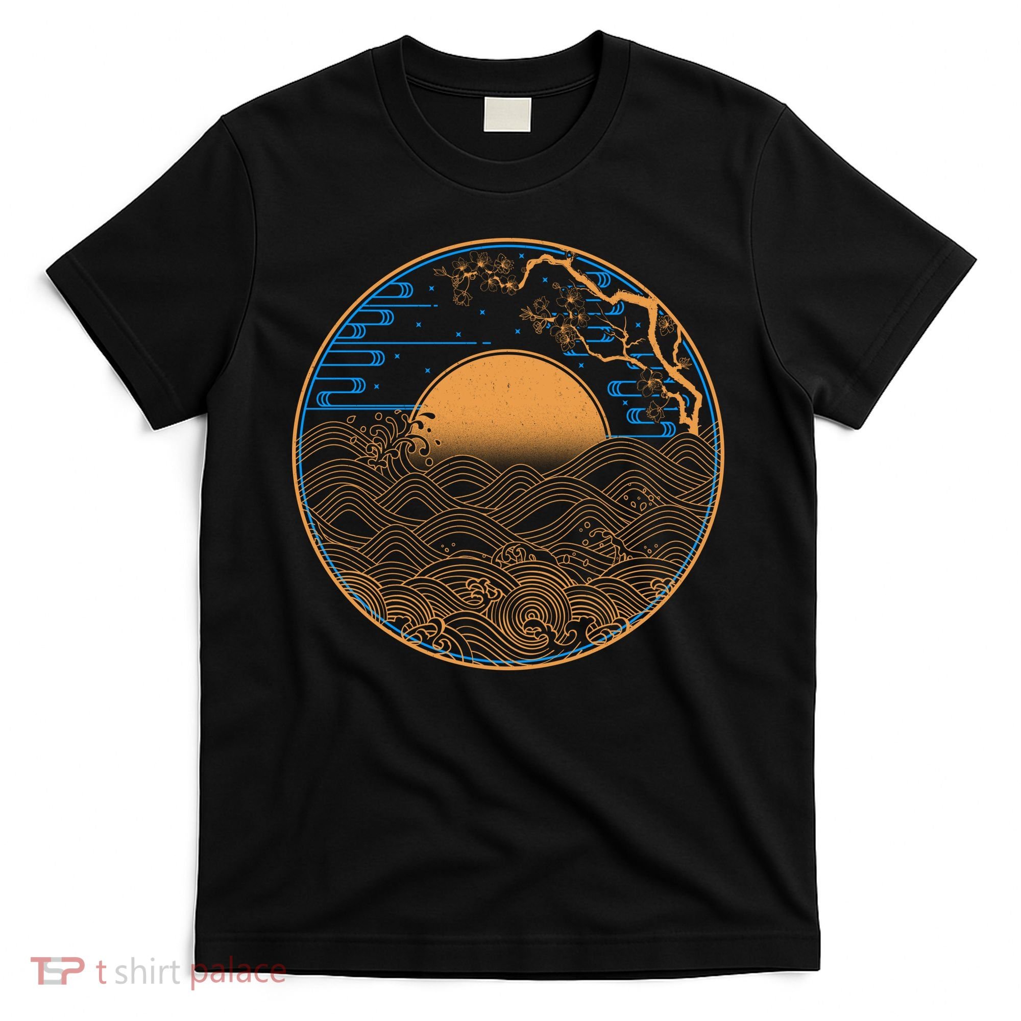Vintage Japanese Sun Waves Emblem T-Shirt